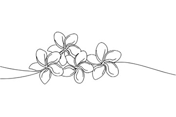 Line drawing of flowers arranged in a delicate style  