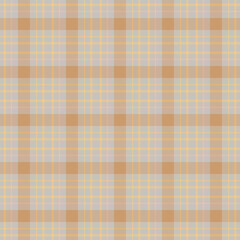 Cozy plaid pattern in warm tones. Seamless fabric texture. Ideal for backgrounds, textiles, or design projects evoking comfort and tradition. Versatile backdrop.