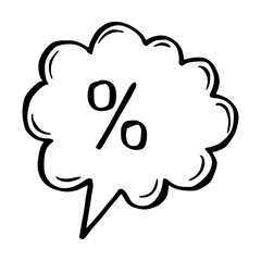 Hand Drawn Black Friday Discount Speech Bubble