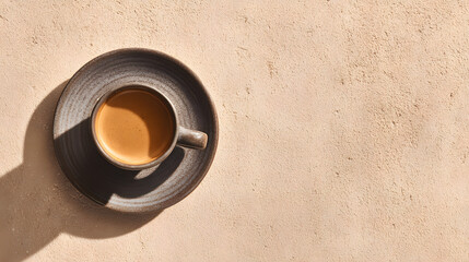 Espresso in a small cup with saucer