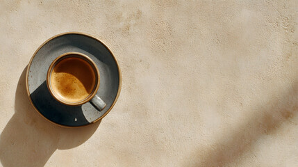 Espresso in a small cup with saucer