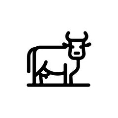 Elegant Cow Livestock Symbol in Minimalist Line Art