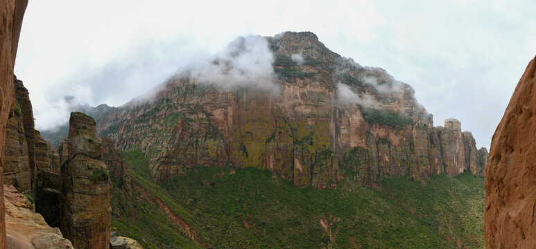 Landscape on the way to Abuna Yemata Guh church near Megab in Ethopia