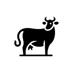 Elegant Silhouette of a Dairy Cow Livestock Vector