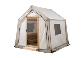 Portable sauna tent designed for relaxation and wellness, featuring spacious interior and wooden floor. Ideal for home use, it provides convenient way to enjoy sauna benefits