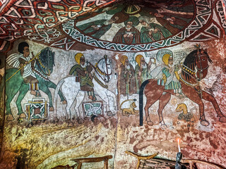The old paintings of Abuna Yemata Guh near Megab on Ethopia