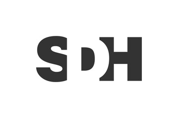 SDH logo design. Initial letter S D H bold font style for tech startups, consulting, corporate branding. Creative company name, headlines typography identity, trendy logotype.