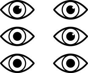 eye icon black line vector illustration