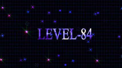 Abstract Level-84 isolated on grid background. Game concept next level. Level Up text sign. - Powered by Adobe