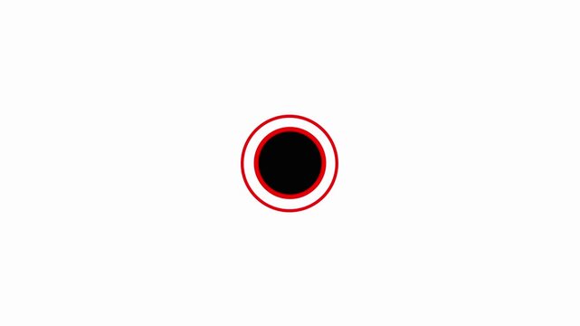 Recording sign icon, black and red logo camera video recording symbol, rec icon, rec button 4k animation on white background.