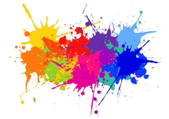 colorful ink splashes