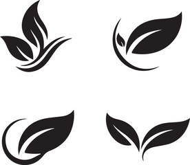 Fototapeta premium vector set of green leaves design
