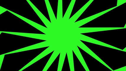 A pulsating green sunburst or star graphic expanding from the center, suitable for background effects - Powered by Adobe