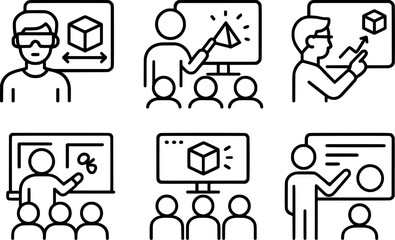 Smart classroom augmented reality digital whiteboard icons