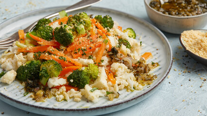 Cauliflower rice with chimichurri sauce