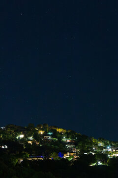 starry sky over Andora, Italy