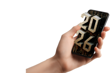 Futuristic 2026 Digital Concept on Smartphone