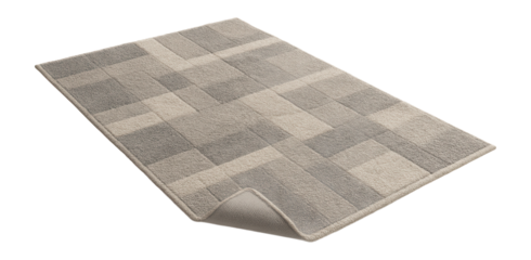 A durable synthetic rug with non-slip backing, perfect for busy apartment hallways.