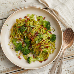 Pasta with broccoli pesto