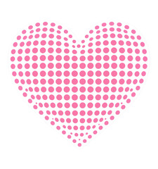 Pink Polka Dot Heart with Transparent Background, 3D Realism Graphic for Branding