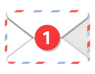 Red Circle with Number One on Transparent Background, Minimalist Icon for Web Design