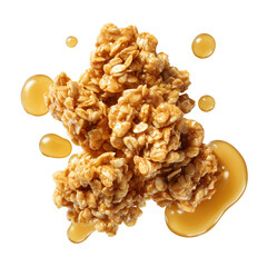 Crunchy granola cluster with honey drops 