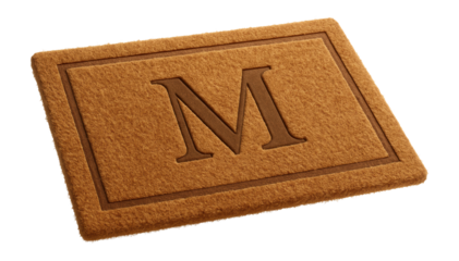Custom monogrammed doormat for a unique touch at any urban apartment entrance.