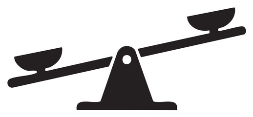 Unbalanced seesaw scale icon representing inequality and comparison