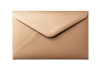 Elegant bronze envelope isolated on a clean backdrop, stationery for invitations and special occasions in a square format