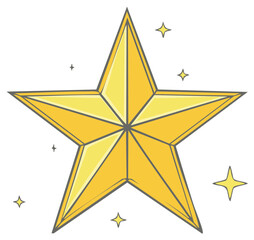 Obraz premium Sparkling Gold Star Illustration for Holiday Decor and Festive Celebrations Vector Template