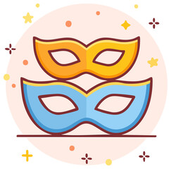 Colorful Venetian Masks Illustration