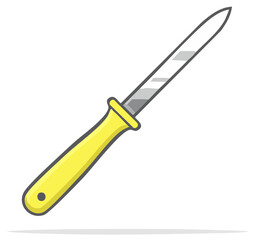 Illustrative Nail File with Yellow Handle for Manicure Pedicure Tool or Beauty Care Routine