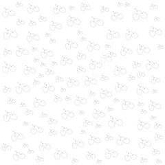 Repeating Pattern of Outline Cherries on White Background cherry fruit