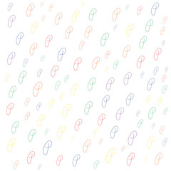 Scattered colorful abstract loop shapes on a white background Keywords: abstract, colorful, scattered, loop, shapes, drawing