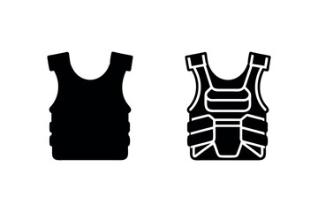 Two styles of body armor vests a flat design silhouette