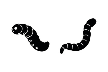 Two black worm shapes coiled and curved a striking silhouette