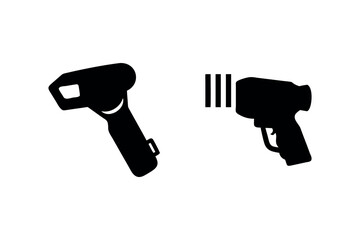 Two black pistol illustrations with distinct shapes a striking silhouette