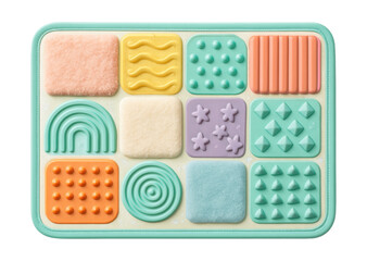 Waterproof sensory play mat featuring various textures for tactile exploration in play