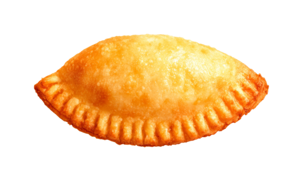 Golden Baked Empanada with Flaky Crust, Isolated on Black, Perfect for Culinary Design PNG set with transparent background