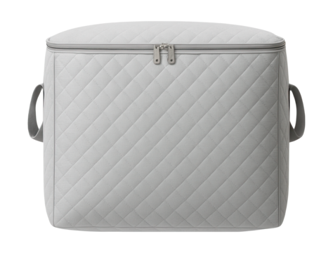 Breathable quilted storage bag for protecting linens and blankets in a cottage.