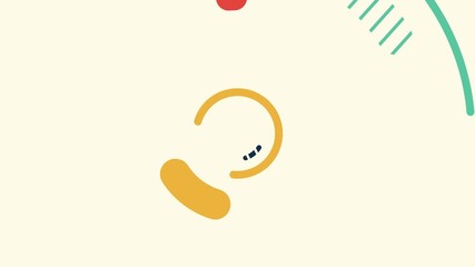 vector illustration of an abstract music background, Animated Abstract Shapes Background Minimalist Geometric Motion Graphics Soft Pastel Colors - Powered by Adobe