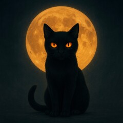  Moonlit Black Cat
