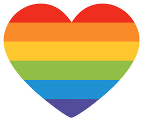 Vibrant rainbow colored heart symbol representing love pride and equality