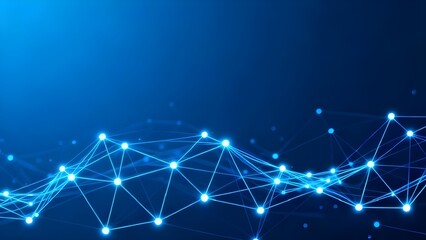 Futuristic AI Network Background with Glowing Blue Lines and Data Connections