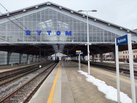 BYTOM, POLAND - JANUARY 6, 2025: Railway station in Bytom city, Poland.