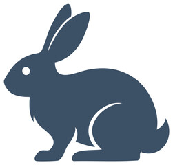 Obraz premium Silhouette of a rabbit, isolated, graphic illustration, animal art.