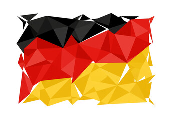 Geometric German Flag Illustration A Modern, Polygon-Style Representation of the German National Colors, Reflecting Identity and Patriotism