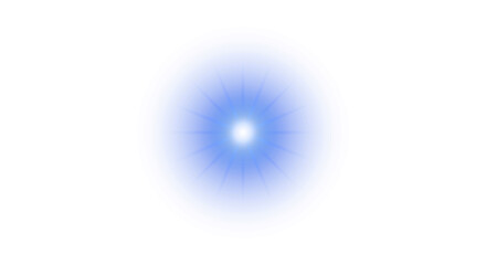 Round Blue Light Flare Effect with Star Center on a Transparent Background

