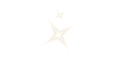 Two Sparkling Star Light Flares or Lens Effect on a Transparent Background

