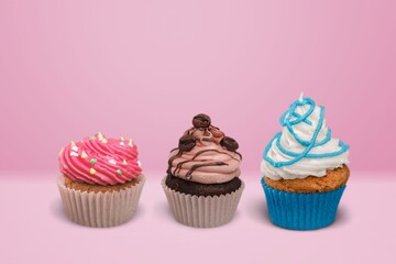 Tasty sweet Assorted cupcake with Whipped Cream